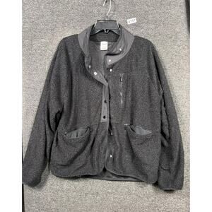 Pink by Victoria's Secret Sherpa Jacket Womens XL Black Snap Front Lightweight